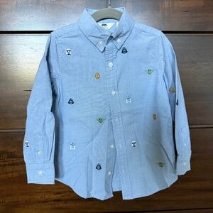 Janie and Jack STAR WARS Embroidered Oxford Shirt Size 3